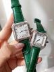 High Replica Cartier Santos-Dumont de Quartz Watches Diamond-set Brown Leather Band (8)_th.jpg